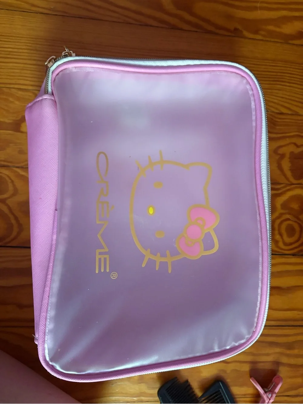 Seven7 Pink Hello Kitty Kids Pouch with Gold Accent